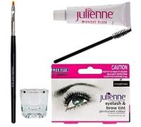 New Julienne Eyelash Eyebrow Tinting Kit Dye Midnight black Brush Tint Dish