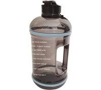New Jumbo 2.2 Litre Sports and Gym Water Bottle with Time Markings Extremely Durable BPA Free Ideal Bottles for Gym Dieting Bodybuilding Outdoor Sports Hiking Cycling Office and Fitness (Black/Blue)