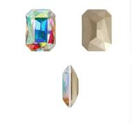 New K9 Octagon Point Back Gem Glass Glue On Rhinestones Loose Stone Beads for DIY Rhinestones Jewelry Making Clothes Accessories-Crystal AB-10x14.0mm-10pcs