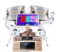 New Karaoke Machine,with 2 Reverb Wireless Microphone, 22-inch 4k HD Screen, 27 Languages&Voice Song Request, with 10-inch Professional Audio, 550W Power Amplifier, with Lyrics Display, 1T/2T/3T