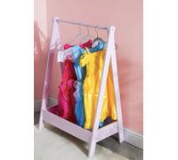 New||Kids Clothes Rail with Large Storage Bin, A-Frame Dress-Up Rack, Pink, 99 x 63.5 x 41 cm, Designed to keep little clothes tidy, It fits neatly into bedrooms, play areas or dress-up corners||