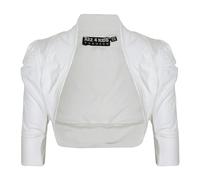 New Kids Girls Ruched Sleeve Stylish Shrug Bolero Cropped Cardigan 2 3 4 5 6 7 8 9 10 11 12 13 Years Cream