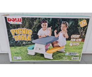 NEW Kids Picnic Table / Bench - 4 Seater - Garden, Outdoor, Indoor Seating DOLU