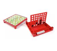 New Kids Snakes & Ladders and 4-in-a-Row Game Bundle, Red Plastic Family Board Game Bundle, Traditional Educational Family Games Entertainment Set, Christmas Birthday Gift for Children.