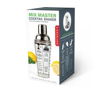 Kikkerland Mix Master 400ml Cocktail Shaker Recipes Glass Steel Drink Accessory