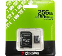 Kingston Canvas Select Plus microSD Memory Card 256GB microSDXC Gen3 150MB/s A1 Card + Adapter - SDCS3/256GB