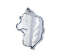 New KitchenCraft Unicorn Shaped Decorating Cake Pan Metallic Grey 23cm