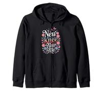 New Knee New Me Floral Recovery Design Zip Hoodie