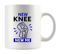New Knee New Me Knee Surgery Replacement Recovery Gifts for Patients from Doctor Nurse Orthopedic Surgeon Gift Physiotherapist Chiropractor Novelty Drinkware Ceramic Mug 11 oz White