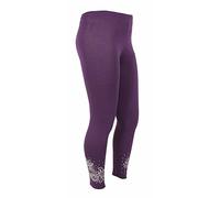 New Ladies Butterfly Print Plus Size Stretch Long Womens Elasticated Leggings Purple Size 24 - 26