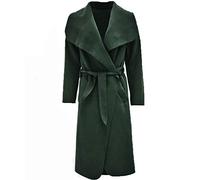 New Ladies Kim Kardashian Inspired Oversized Waterfall Belted Coat Jacket Khaki Green