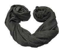 New Ladies Maxi Long RAYON Crinkle Frayed Edges Crimp Scarf Hijab Shawl Wrap Many Colours (Dark Grey)
