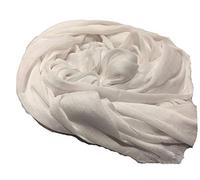 New Ladies Maxi Long RAYON Crinkle Frayed Edges Crimp Scarf Hijab Shawl Wrap Many Colours (White)