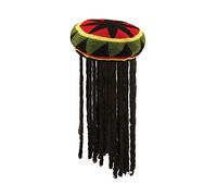 New Ladies Men’s Adult Jamaican Hat Wig with Dreadlocks Bob Marley Fancy Dress