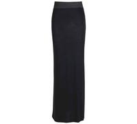 New Ladies Plain Contrast Elastic Waistband Womens Long Straight Maxi Dress Summer Skirt Black Size 14 - 16
