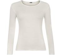 New Ladies Plus Size Long Sleeve T-Shirt Womens Stretch Plain Top Sizes Cream 12-14