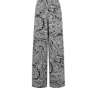 New Ladies Plus Size Palazzo Trousers Womens Polka Dot Print Plain Baggy Wide Leg Stretch Pants (12-14, Paisley Print)