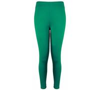 New Ladies Plus Size Stretch Jersey Leggings Womens Plain Elasticated Trousers Long Pants Jade Green Size 12 - 14