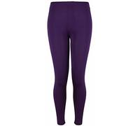 New Ladies Plus Size Stretch Jersey Leggings Womens Plain Elasticated Trousers Long Pants Purple Size 12 - 14