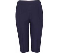 New Ladies Plus Size Three Quarter Cropped Trousers Elasticated Waist Womens Plain Shorts Dark Navy Blue Size 18