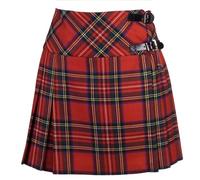 New Ladies Royal Stewart Tartan Scottish Mini Billie Kilt Mod Skirt Sizes 6-18UK - Royal Stewart 22UK