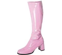 New Ladies Womens Fancy Dress Party GO GO Boots 1960s & 1970s Retro (7 UK, Baby Pink)