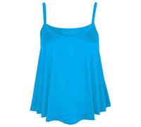 New Ladies Womens Plain Swing Vest Sleeveless Top Strappy Cami Plus Size Flared[Turqoise,UK 24-26]