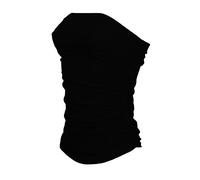 New Ladies Womens Side Ruched Strappless Boobtube Bandeau Bra Crop Top Plus Size 8-26 (M/L (UK 12/14), Black)