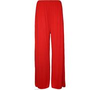 NEW LADIES WOMENS STANDARD & PLUS SIZE PLAIN & FLORAL PRINT PALAZZO WIDE LEG TROUSERS VARIOUS DESIGNS & COLOURS AVAILABLE ELASTICATED WAIST (UK SIZE 24/26, RED PLAIN)