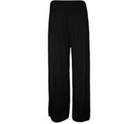 NEW LADIES WOMENS STANDARD & PLUS SIZE PLAIN & FLORAL PRINT PALAZZO WIDE LEG TROUSERS VARIOUS DESIGNS & COLOURS AVAILABLE ELASTICATED WAIST (UK SIZE 24/26, BLACK PLAIN)
