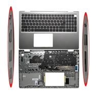 New Laptop Replacement Keyboard Compatible for Dell Inspiron 15 3510 3511 3515 3520 3525 US Layout with Palmrest Upper Cover Case Shell Silvery (with USB Hole with Backlit)