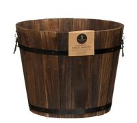 New Large Burntwood Barrel Planter by choicefullbargain