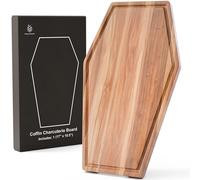 New - Large Coffin Charcuterie Board - Gothic Acacia Wood Coffin Shaped Cutting Board 17x10.5inch, Halloween Wooden Serving Tray, Goth Platter, Spooky Decor Gifts