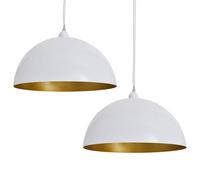 vidaXL 2x Ceiling Lamp Height-adjustable Semi-spherical Black Lighting Fixture