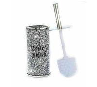 New Large Romany Bling Silver Crushed Crystal Toilet Brush Holder Home Decoration
