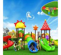 New Large-Scale Outdoor Swing and Plastic Slide Combo, Playground Facilities and Equipment for Residential Communities(A25)