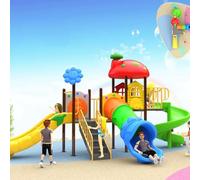 New Large-Scale Outdoor Swing and Plastic Slide Combo, Playground Facilities and Equipment for Residential Communities(A13)