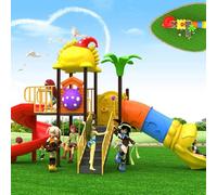 New Large-Scale Outdoor Swing and Plastic Slide Combo, Playground Facilities and Equipment for Residential Communities(A19)