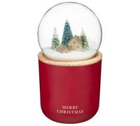 New Large Snow Globe Candle - Festive Decorative Winter Wonderland Candle with Timeless Snow Globe Design, Warm Cosy Glow, Perfect Holiday Home Decoration Idea-A02 (Red)