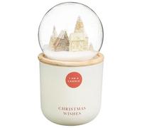 New Large Snow Globe Candle - Festive Decorative Winter Wonderland Candle with Timeless Snow Globe Design, Warm Cosy Glow, Perfect Holiday Home Decoration Idea-A02 (White)