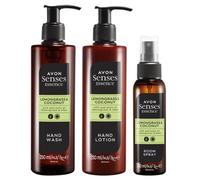 New Larger Size Avon Essence Lemongrass and Coconut Bathroom Trio - sold by ultimate things shop on amazon