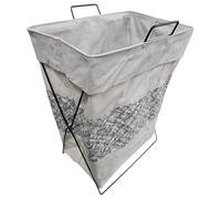 New Laundry Basket Hamper Washing Clothes Bin Organiser Home Storage Foldable Bags Collapsible Portable Folding Box (Cream & Grey)