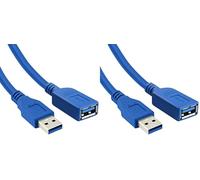 NEW LEADER USB Extension Cable 1M, USB Male to Female Extension Cable, 3.0 Extender Cables 5Gbps High Speed Transfer Data Sync Extender Cord Compatible with Keyboard, Mouse, Scanner (Pack of 2)