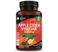 New Leaf Apple Cider Vinegar Capsules 2000mg - ACV Complex, Tasteless | With Green Tea, Turmeric, Black Pepper & Acidophilus, Vegan, 2 Month Supply, Made in UK