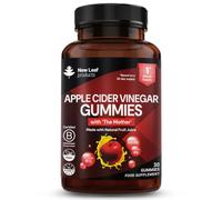 New Leaf Apple Cider Vinegar Gummies with The Mother, 30 Gummies | High Strength, Vegan, With Vitamin B12, Folate, Pomegranate & Beetroot, 30 Gummies, 1 Per Serving, Unfiltered Not Powder