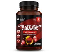 New Leaf Apple Cider Vinegar Gummies with The Mother, 90 Gummies | High Strength, Vegan, With Vitamin B12, Folate, Pomegranate & Beetroot, 90 Gummies, 1 Per Serving, Unfiltered Not Powder