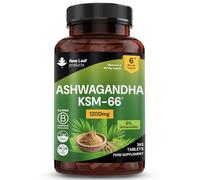 New Leaf Ashwagandha KSM-66 1200mg High Strength - 365 Vegan Tablets | Pure Root Extract, Ashwagandha Tablets Not Capsules or Gummies, Non-GMO, UK Made, 6 Month Supply