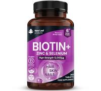 New Leaf Biotin 12,000mcg Hair Skin & Nails Vitamins - 365 Tablets | High Strength B7, with Zinc & Selenium, Hair Supplements for Women & Men, Vegan, 6 Month Supply, Made in UK