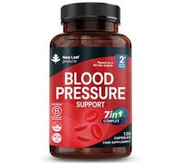 New Leaf Blood Pressure Support 7-in-1, Potassium & Magnesium, 120 Capsules | With CoQ10, Zinc, Garlic, B6 & B12, Vegan, Certified B Corp, No Artificial Colours, 2 Month Supply, Made in UK