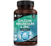 New Leaf Calcium, Magnesium & Zinc with Vitamin D3, 120 Tablets | High Strength, Vegan, Certified B Corp, 2 Month Supply, Made in UK, No Artificial Preservatives or Flavours